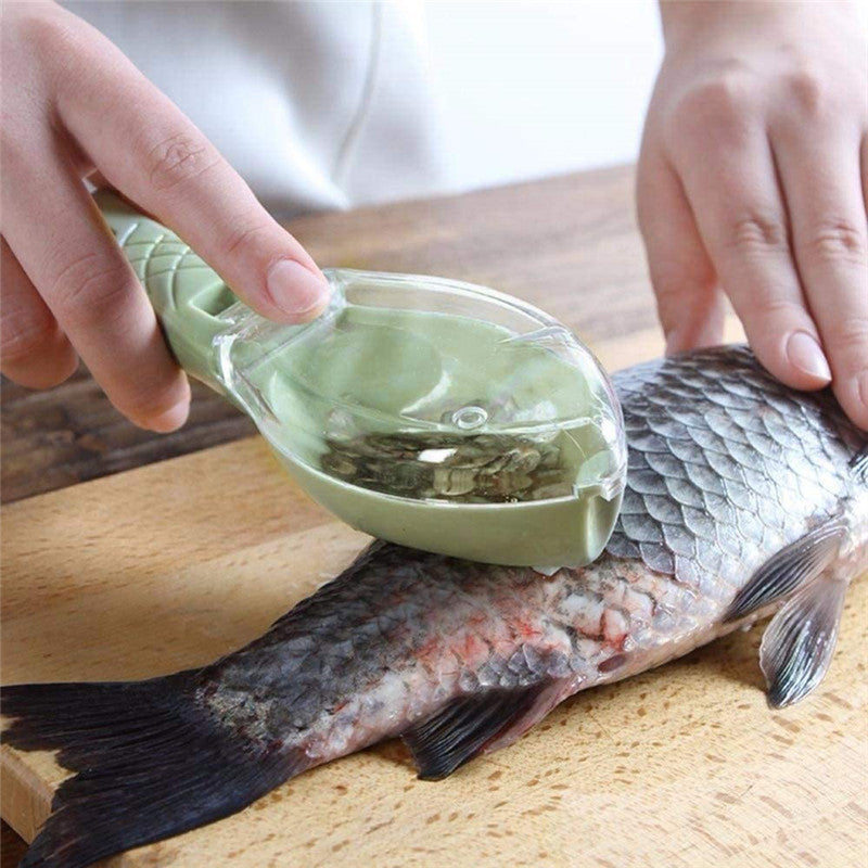 Fish Scale Scraper & Skin Peeler - Quick and Easy Fish Cleaning Tool for Kitchen